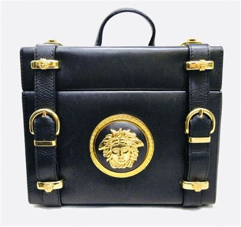 rare gianni versace couture medusa gold black vanity makeup trunk|Gianni Versace Couture Medusa Vanity bag .